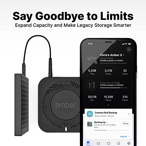 AMBER X Smart Personal Cloud Storage Device Data and Media Files, Built-in 512GB High-Speed SSD with USB Storage, Plex and Home Assistant/iOS/Android/Windows/Mac Compatible