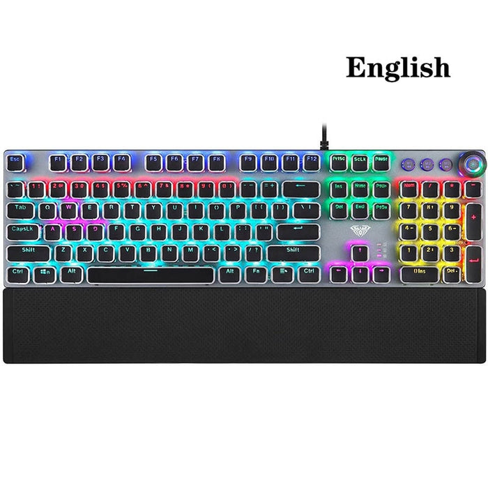 AULA F3087/F2068/F2088 Game mechanical keyboard  87/104 KEYS computer keyboard laptop keyboard Russian Hebrew Spanish Arabic