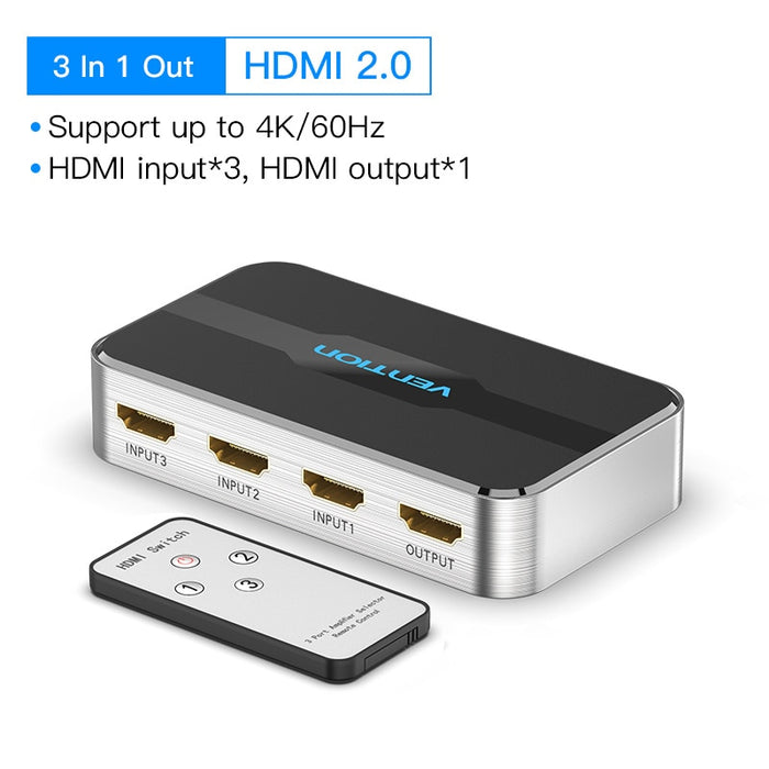 Vention HDMI Splitter 5 in 1 out 4K/30Hz HDMI 5x1 3x1 Adapter for XBOX 360 TV Mi Box Switch PS5 PS4 3 in 1 out HDMI 1.4 Switcher