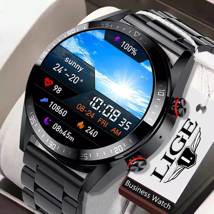 LIGE 2022 New 454*454 Screen Smart Watch Men Always Display The Time Bluetooth Call Local Music Men Smartwatch For Huawei Xiaomi