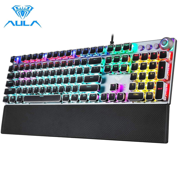 AULA F3087/F2068/F2088 Game mechanical keyboard  87/104 KEYS computer keyboard laptop keyboard Russian Hebrew Spanish Arabic