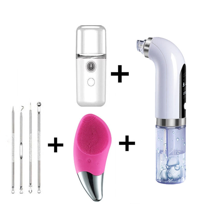 Electric Small Bubble Blackhead Remover USB Rechargeable Water Cycle Pore Acne Pimple Removal Vacuum Suction Facial Cleaner Tool