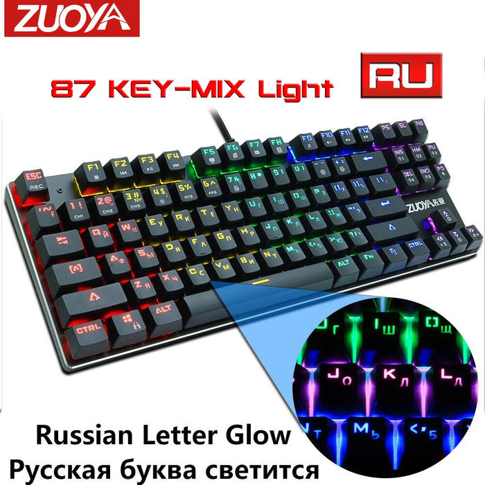 Wired Mechanical Keyboard with LED Backlight Anti-Ghosting Black Blue Red Switch  USB  Gaming Keyboard Russian/English for Gamer