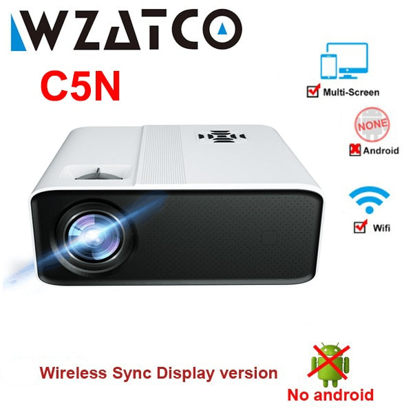 WZATCO C5 Full HD Native 1080P LED Proyector 2K 4K 5G WIFI Android 11.0 Smart Phone Beamer 3D Home Video Theater 6D Keystone