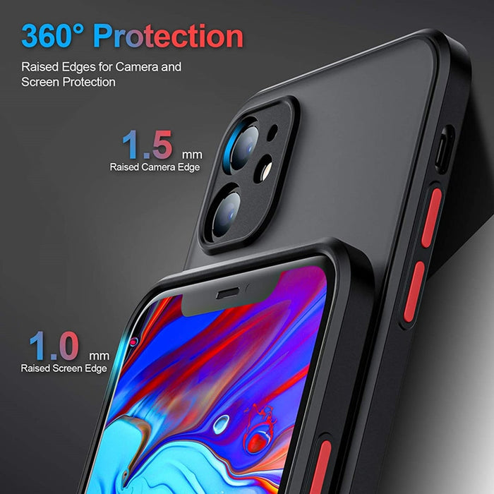 Shockproof Armor Matte Case For iPhone 13 12 11 Pro Max XR XS X 7 8 Plus SE Mini Luxury Silicone Bumper Clear Hard PC Cover Capa