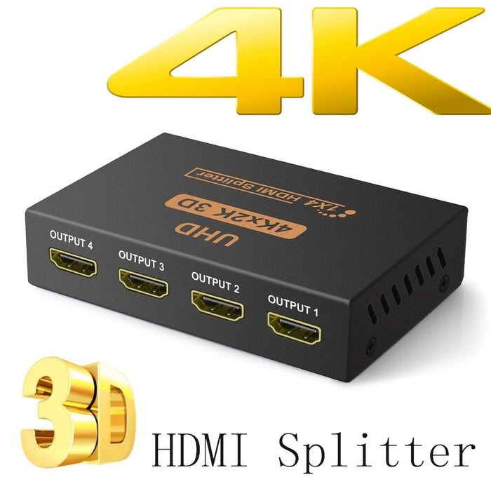 4K HDMI-Compatible Splitter Full HD 1080p Vide Switch Switcher 1X2 1X4 Dual Display For HDTV DVD PS3 Xbox