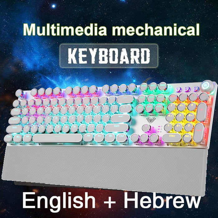 AULA F3087/F2068/F2088 Game mechanical keyboard  87/104 KEYS computer keyboard laptop keyboard Russian Hebrew Spanish Arabic