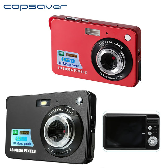 capsaver Digital Camera Full HD 1080P 2.7" TFT 18MP 8x Zoom Digital Camcorder Mini Cam Anti-shake for Photography Video Photo