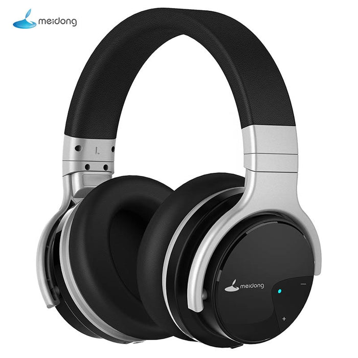 Meidong E7B[Upgraded] Bluetooth Headphones Active Noise Cancelling Headphone Wireless Headset Over ear with microphone Deep bass