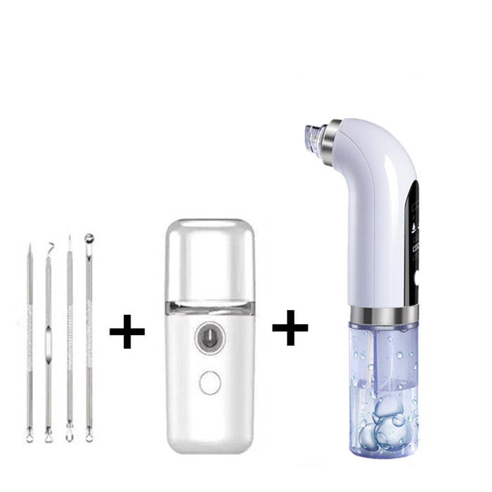 Electric Small Bubble Blackhead Remover USB Rechargeable Water Cycle Pore Acne Pimple Removal Vacuum Suction Facial Cleaner Tool