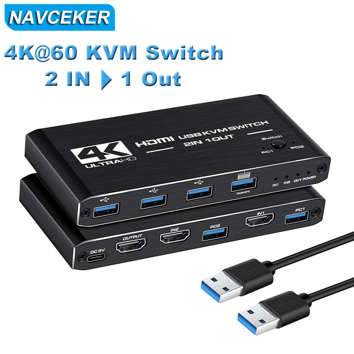 8K HDMI-compatible Splitter 4K Switch KVM switch USB 2 in1 Switcher For computer monitor Keyboard And Mouse EDID / HDCP Printer