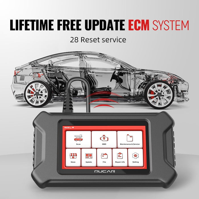 MUCAR CS90 Diagnostic Scanner With 28 Reset Services Lifetime Free Auto Diagnostic Tools Obd2 Scanner Automotive Diagnostic Case