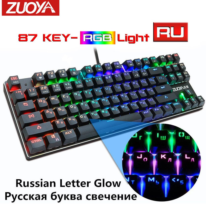 Wired Mechanical Keyboard with LED Backlight Anti-Ghosting Black Blue Red Switch  USB  Gaming Keyboard Russian/English for Gamer