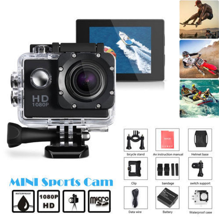 HD 1080P Sports Action Waterproof Diving Recording Camera Full HD Cam Extreme Exercise Video Recorder Camcorder Digital Camera