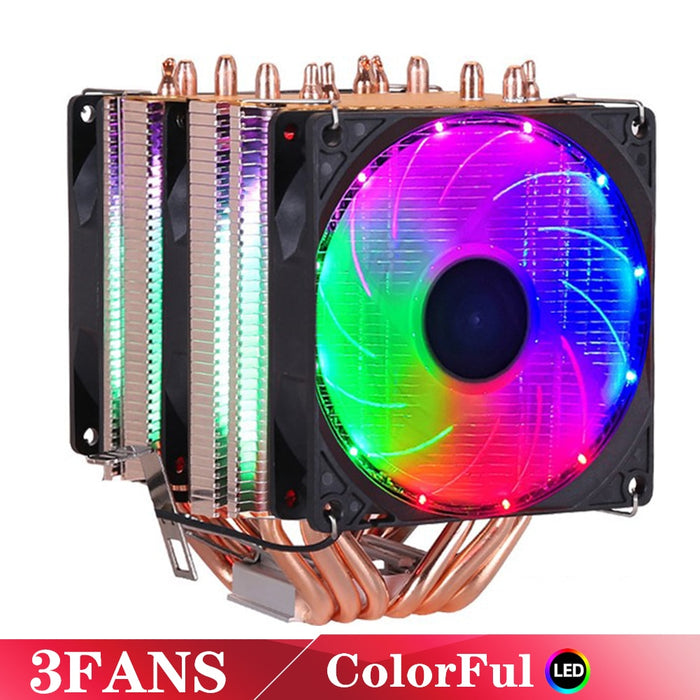 6 Heatpipes RGB CPU Cooler Radiator Silent PWM 4PIN 130W For Intel LGA 1150 1151 1155 1200 1366 2011 X79 X99 AM3 AM4 Ventilador