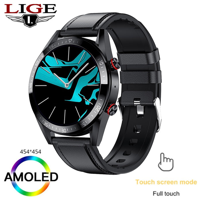 LIGE 2022 New 454*454 Screen Smart Watch Men Always Display The Time Bluetooth Call Local Music Men Smartwatch For Huawei Xiaomi