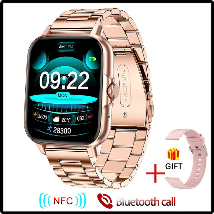 LIGE New NFC Women Smart Watch Men Full Touch Sports Fitness Watch Waterproof Bluetooth Call For Huawei Xiaomi smartwatch Mens