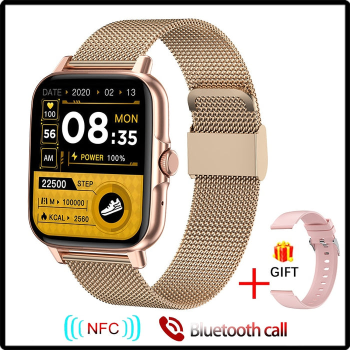 LIGE New NFC Women Smart Watch Men Full Touch Sports Fitness Watch Waterproof Bluetooth Call For Huawei Xiaomi smartwatch Mens