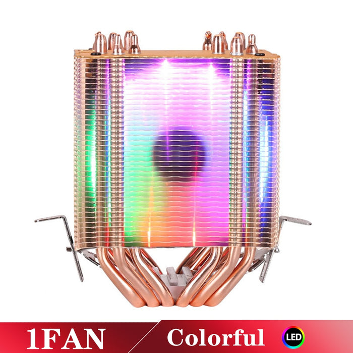 6 Heatpipes RGB CPU Cooler Radiator Silent PWM 4PIN 130W For Intel LGA 1150 1151 1155 1200 1366 2011 X79 X99 AM3 AM4 Ventilador