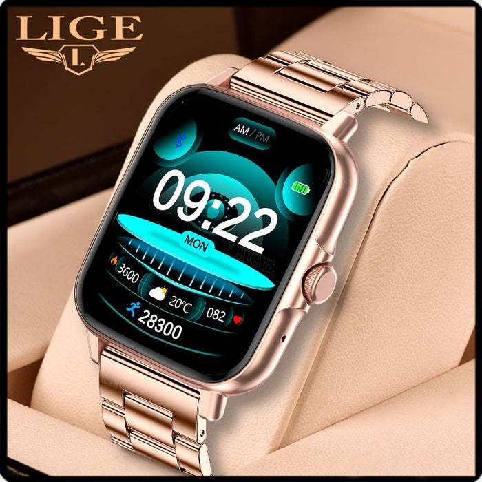 LIGE New NFC Women Smart Watch Men Full Touch Sports Fitness Watch Waterproof Bluetooth Call For Huawei Xiaomi smartwatch Mens