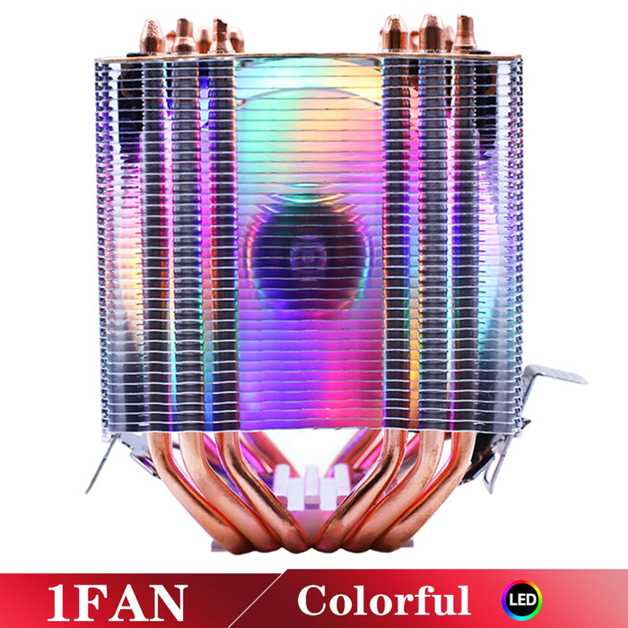 6 Heatpipes RGB CPU Cooler Radiator Silent PWM 4PIN 130W For Intel LGA 1150 1151 1155 1200 1366 2011 X79 X99 AM3 AM4 Ventilador