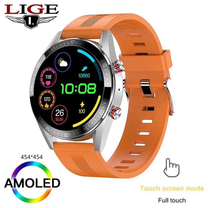 LIGE 2022 New 454*454 Screen Smart Watch Men Always Display The Time Bluetooth Call Local Music Men Smartwatch For Huawei Xiaomi