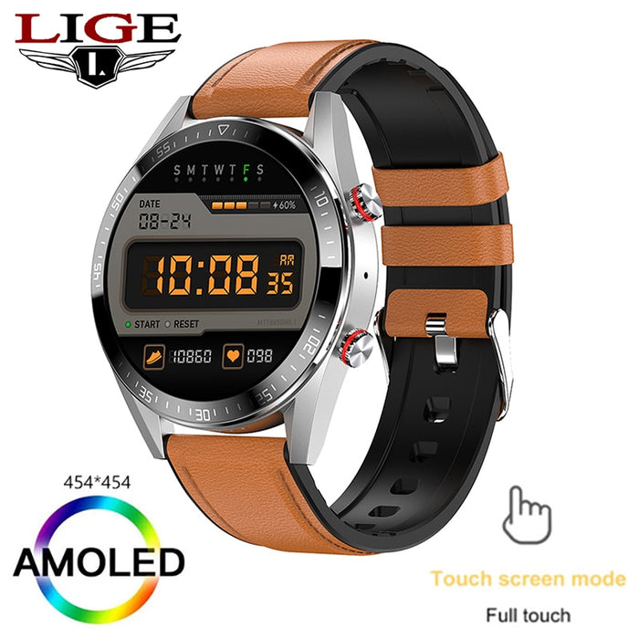 LIGE 2022 New 454*454 Screen Smart Watch Men Always Display The Time Bluetooth Call Local Music Men Smartwatch For Huawei Xiaomi