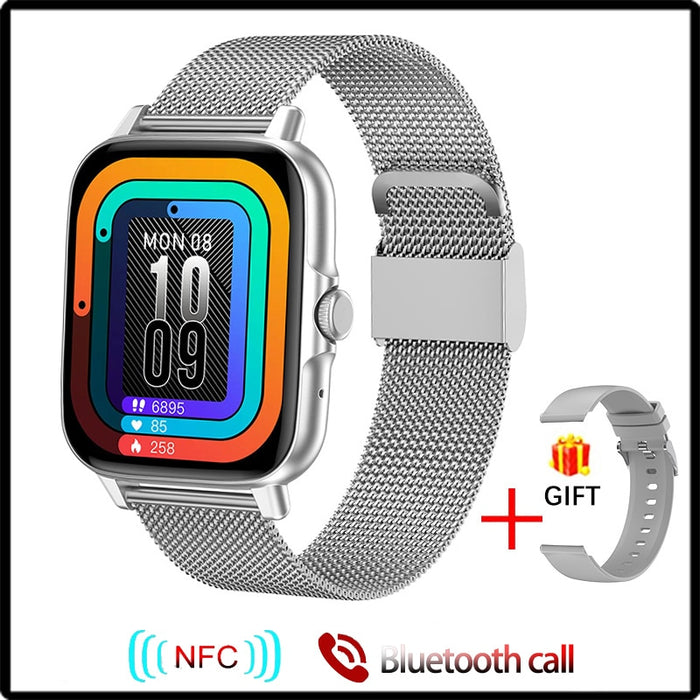 LIGE New NFC Women Smart Watch Men Full Touch Sports Fitness Watch Waterproof Bluetooth Call For Huawei Xiaomi smartwatch Mens